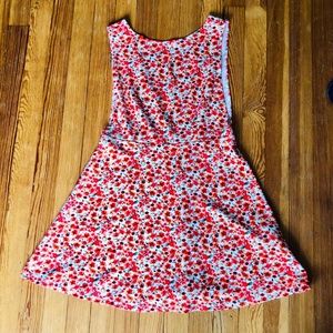 Forever 21 Orange Floral Spring Open Back Dress